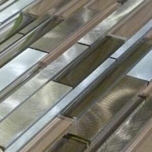 metallic marron linear tiles